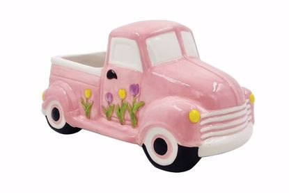 Rustic Pink Truck - Ceramic Planter - Mother's Day Planter