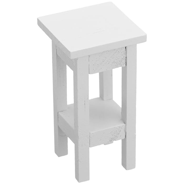 Miniture white side table Size: 1.25" x 1.25" x 2.25"