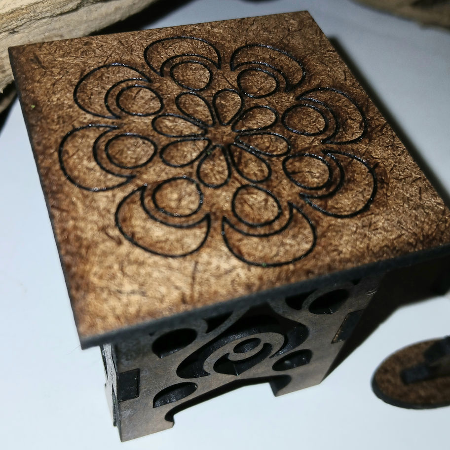 Miniature laser engraved side tables