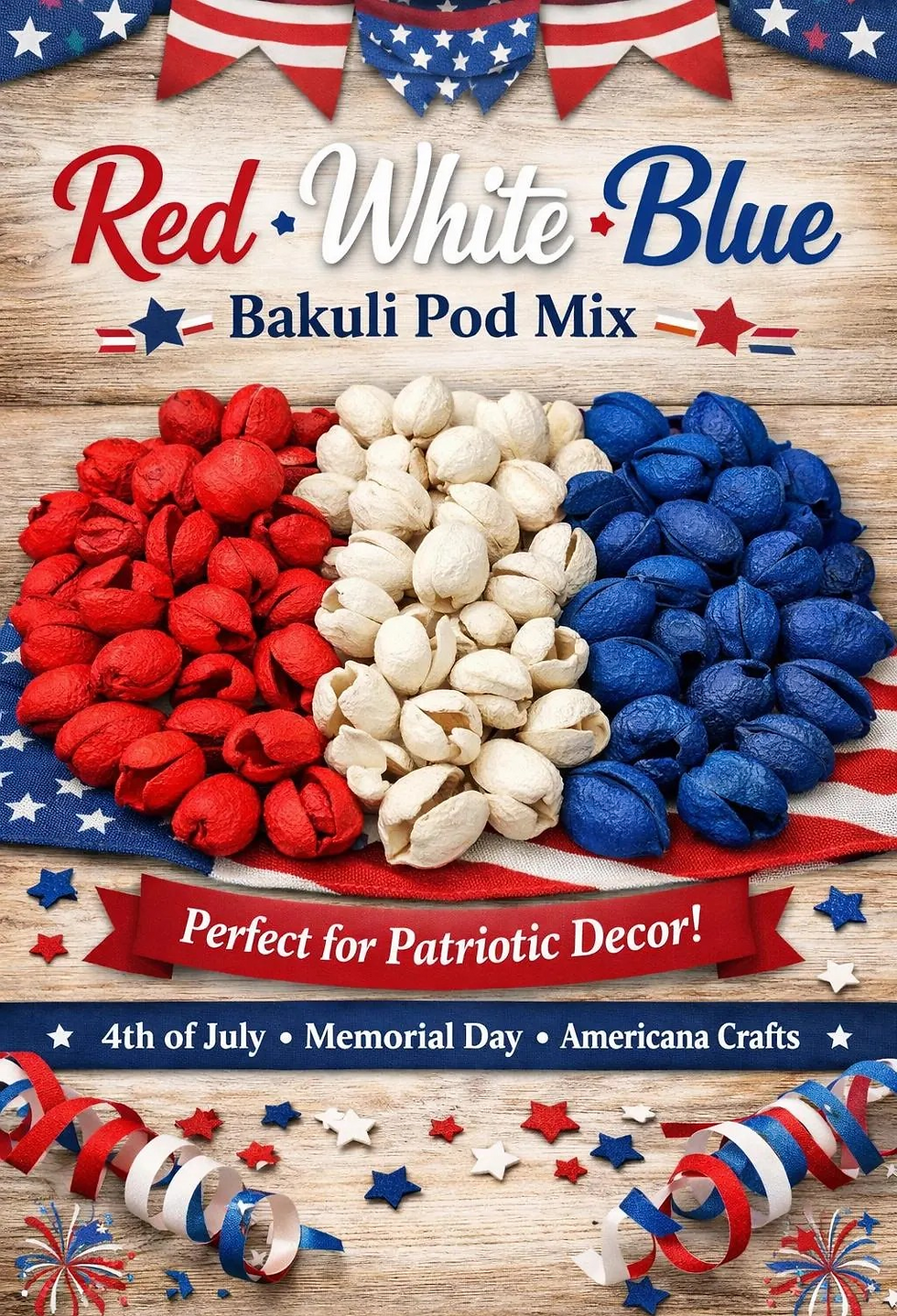 Patriotic colored bakuli pods