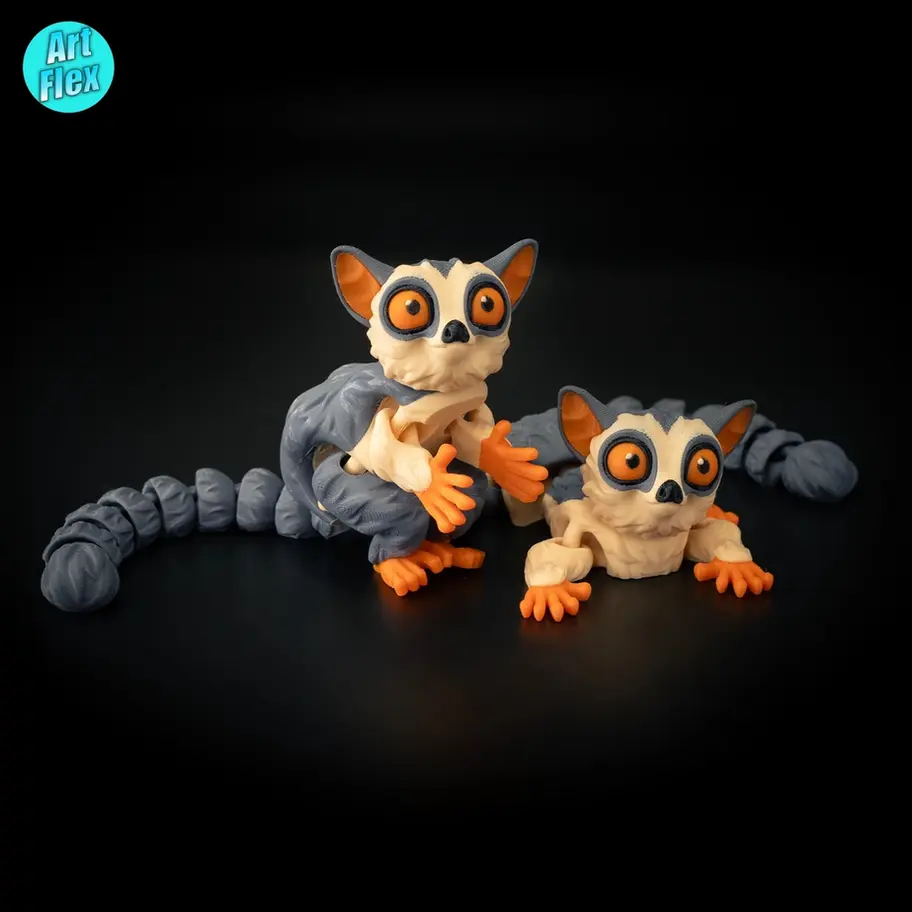 Tiny Baby Galago Articulating Fidget - 3D Printed