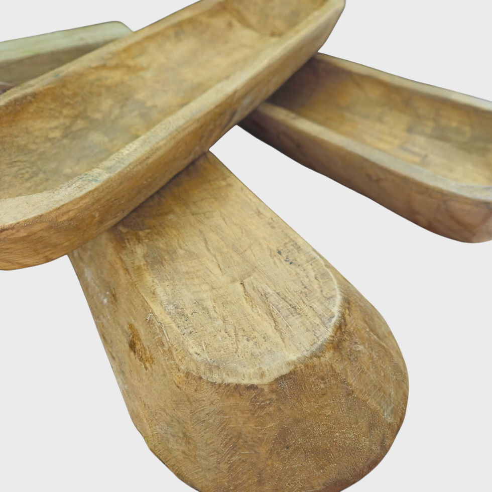 19 inch long carved wooden trough