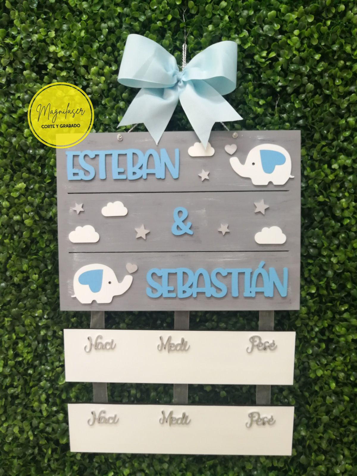 Colgante de maternidad de Elefante 12 elefantitos gemelos