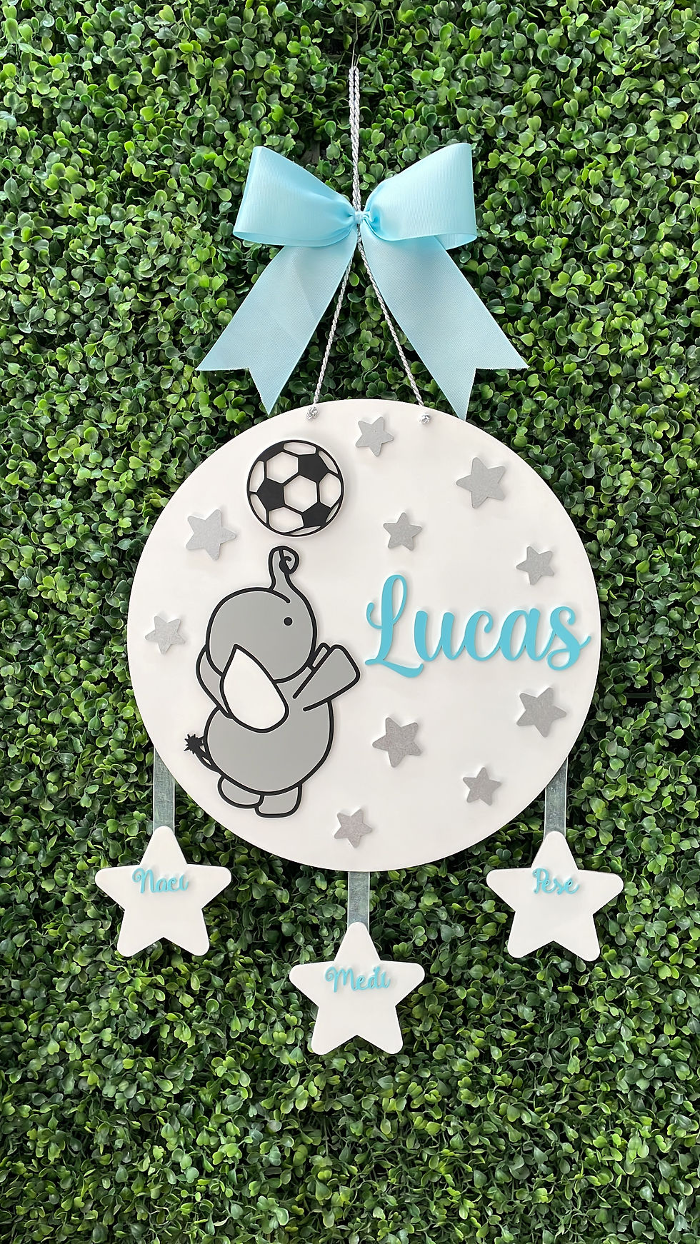 Colgante de maternidad de Elefante 17 elefantito futbol