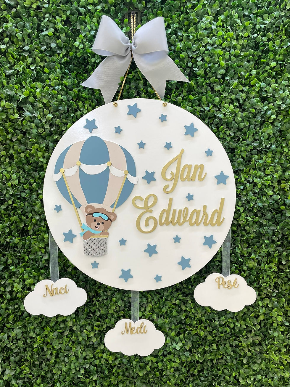 Colgante de maternidad de Oso 2 globo aerostático osito