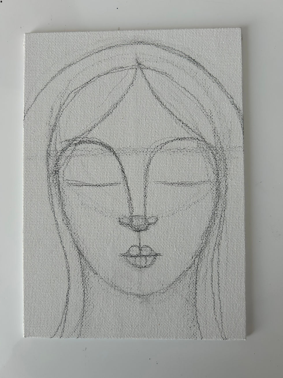 Initial lines for a painting of Mary Magdalene