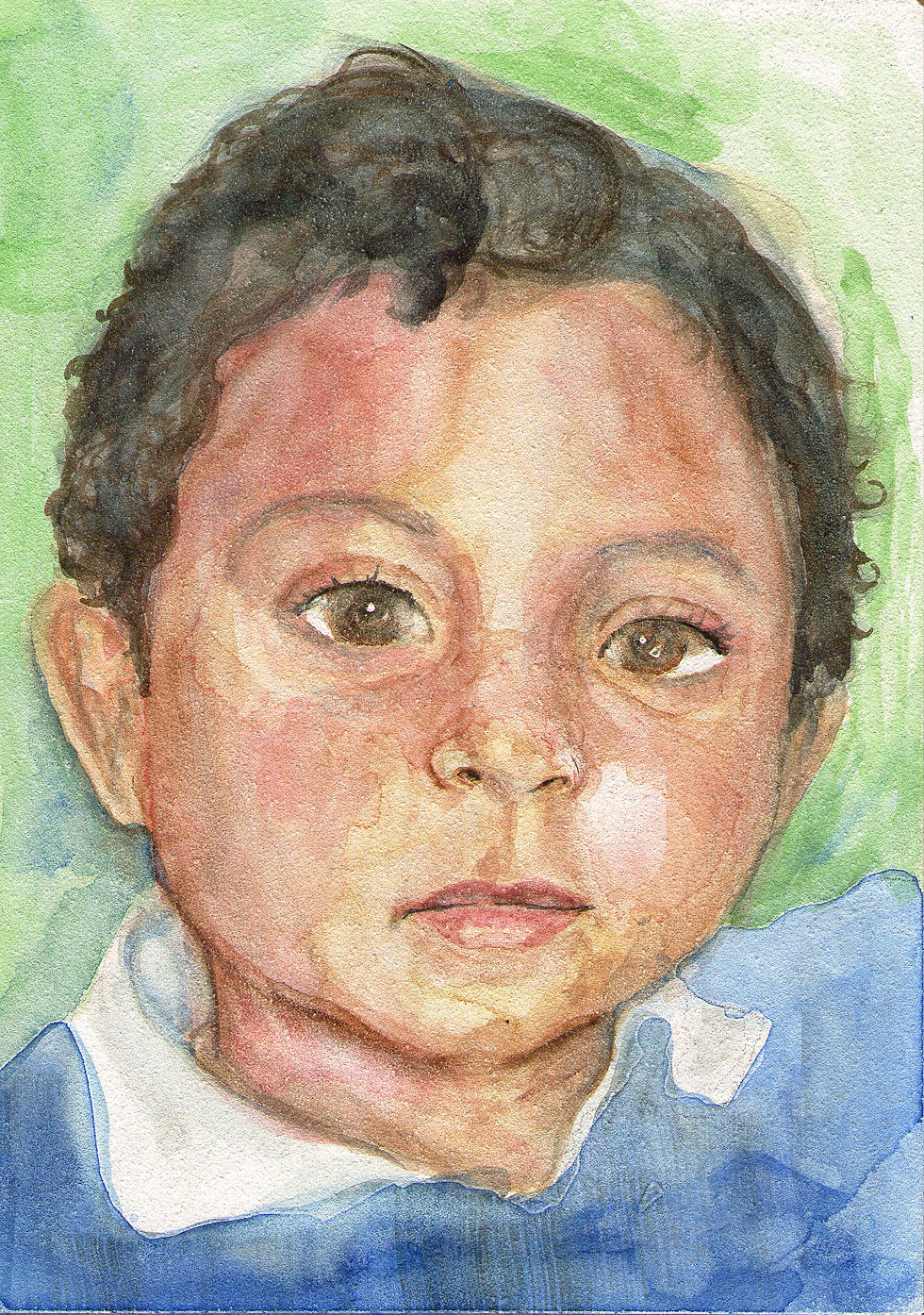 A watercolor of my son when he was a 2 year old