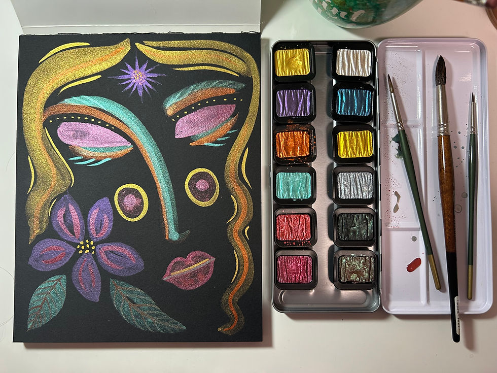 Pearlescent watercolor