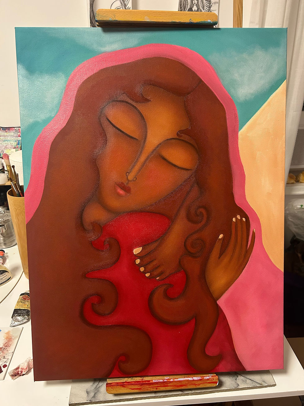 Painting is still in progress.