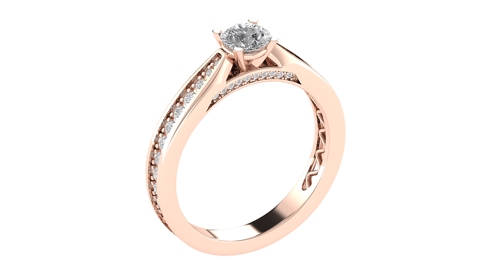 Thumbnail: Round Solitaire with Embellished Embrace