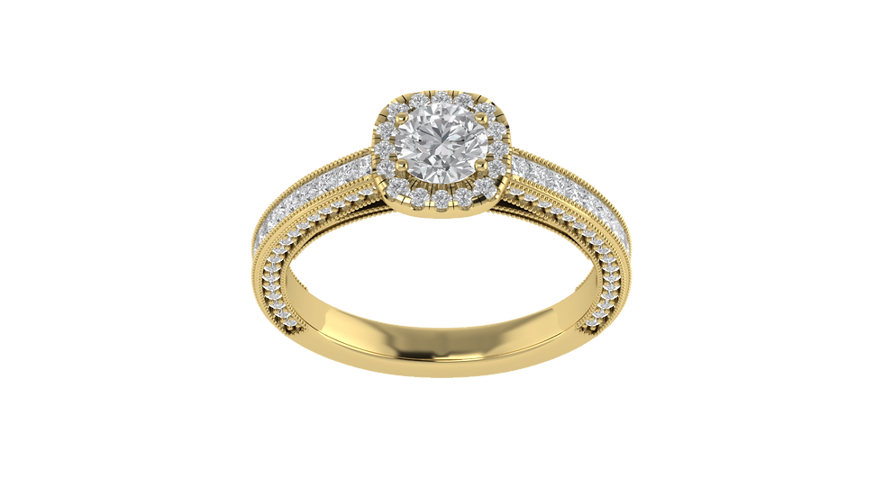 Thumbnail: Halo Solitaire with Vintage-Inspired Embrace