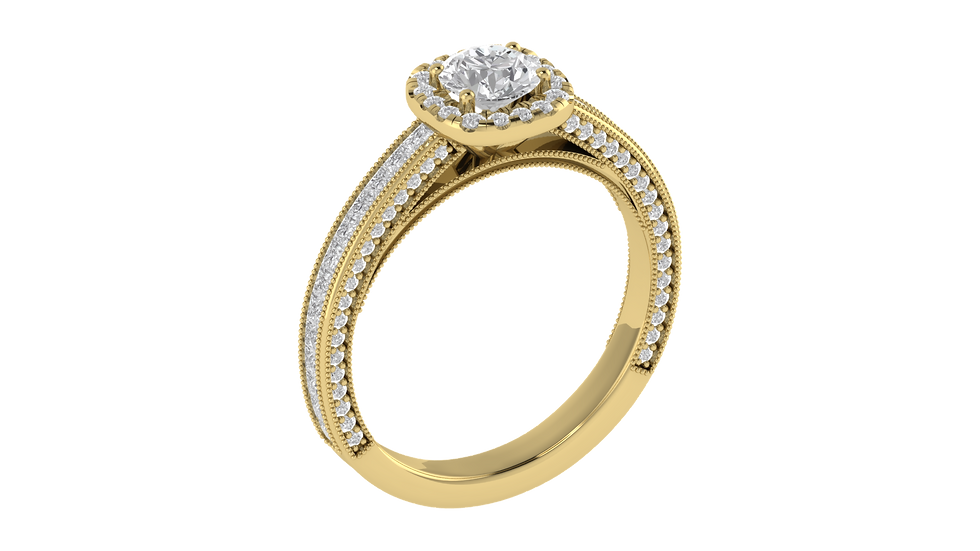Thumbnail: Halo Solitaire with Vintage-Inspired Embrace