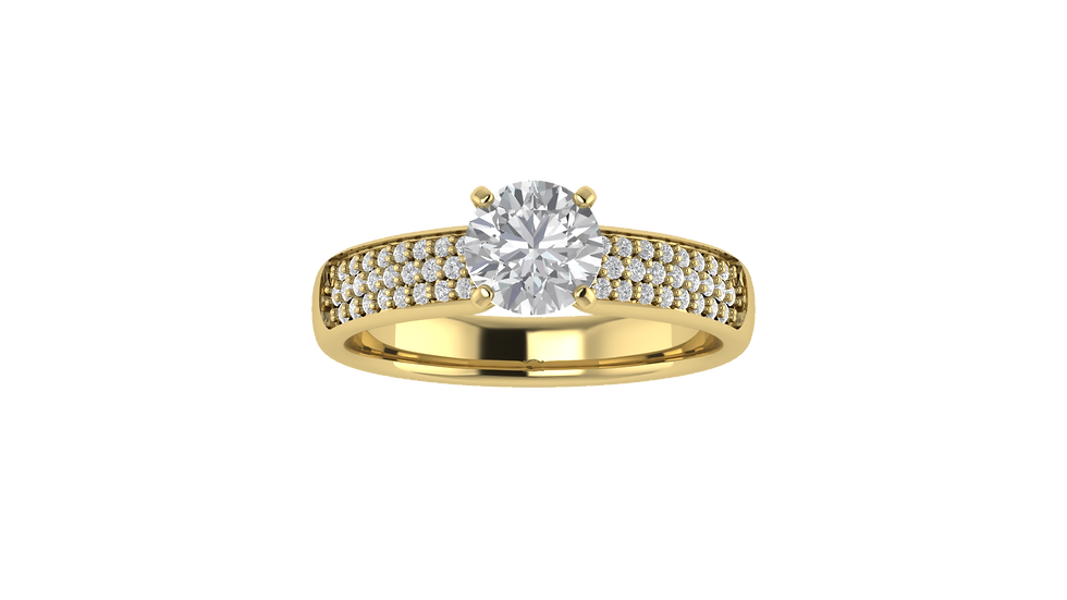 Thumbnail: Solitaire with Double Row Pave Embrace