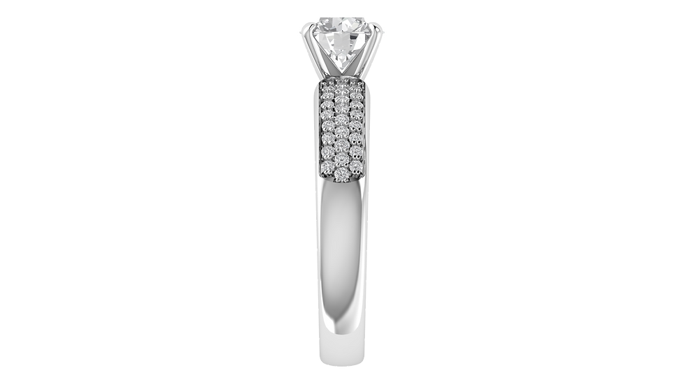 Thumbnail: Solitaire with Double Row Pave Embrace