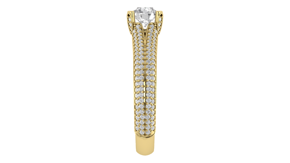 Thumbnail: Round Solitaire with Dazzling Pave Embrace