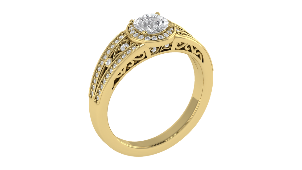 Thumbnail: Vintage-Inspired Halo with Intricate Accents