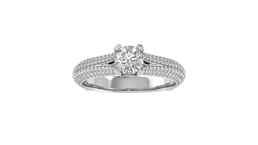 Thumbnail: Round Solitaire with Dazzling Pave Embrace