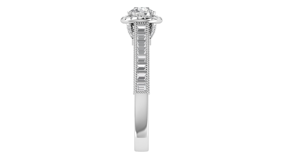 Thumbnail: Halo Solitaire with Baguette Accents