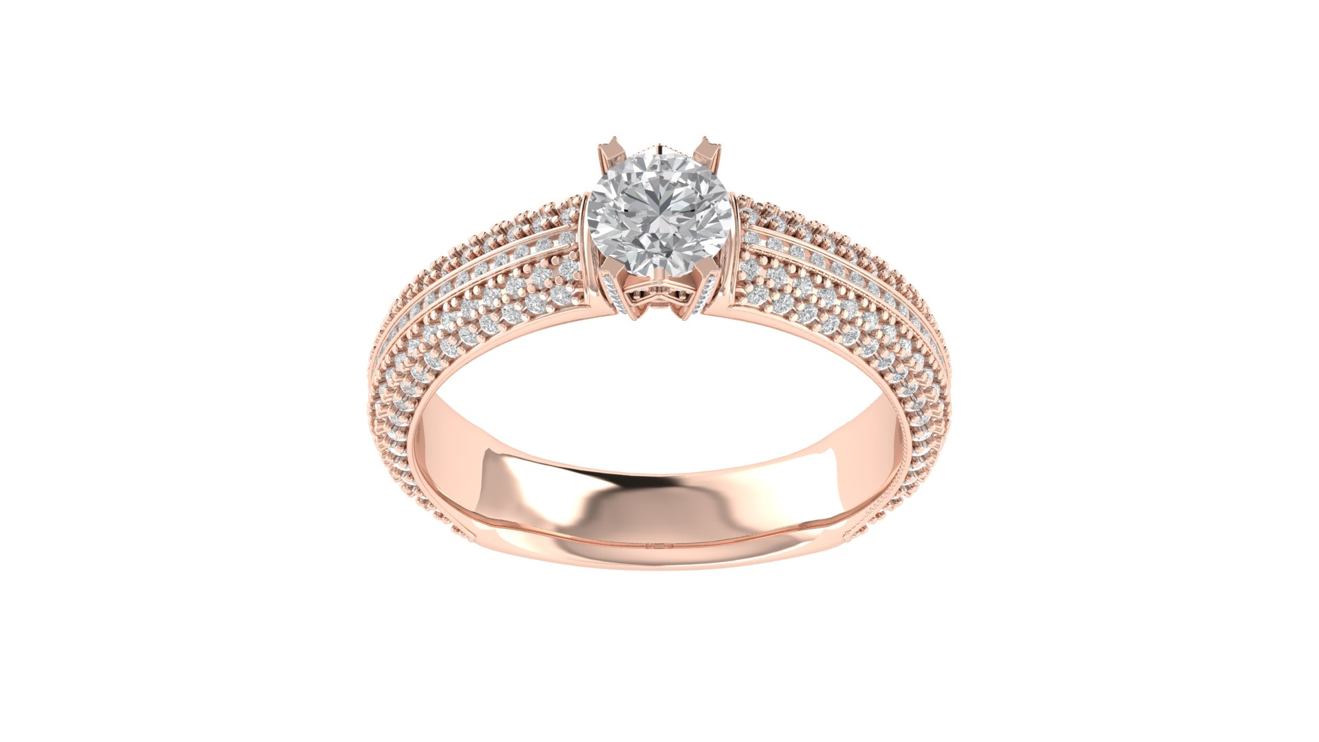 Dazzling Solitaire with Textured Embrace