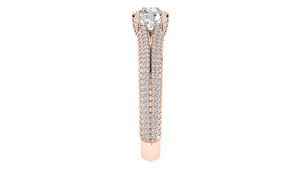 Thumbnail: Round Solitaire with Dazzling Pave Embrace
