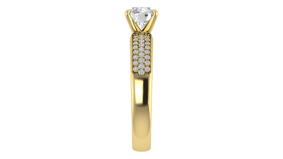 Thumbnail: Solitaire with Double Row Pave Embrace