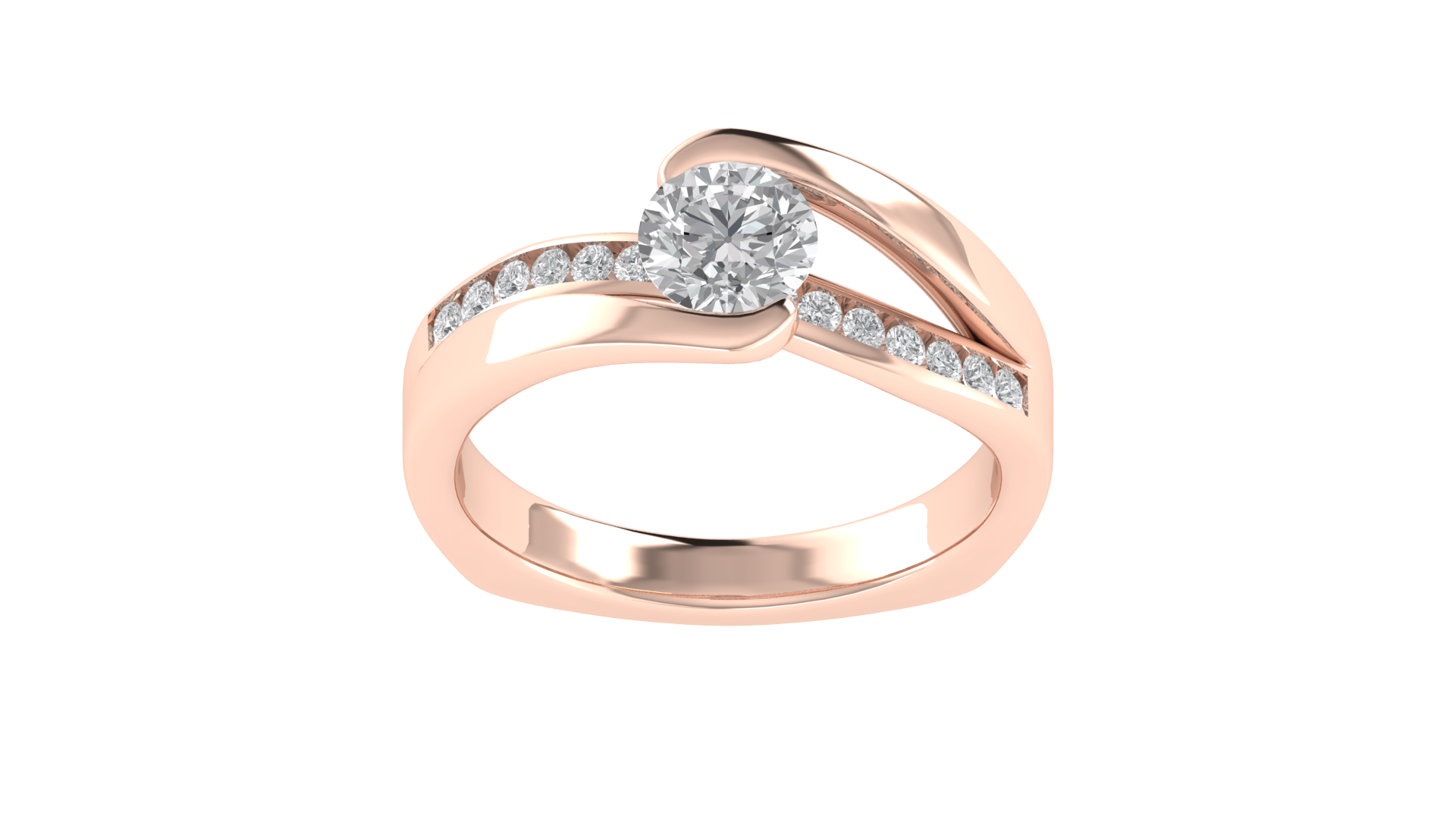 Swirling Solitaire with Dazzling Accents