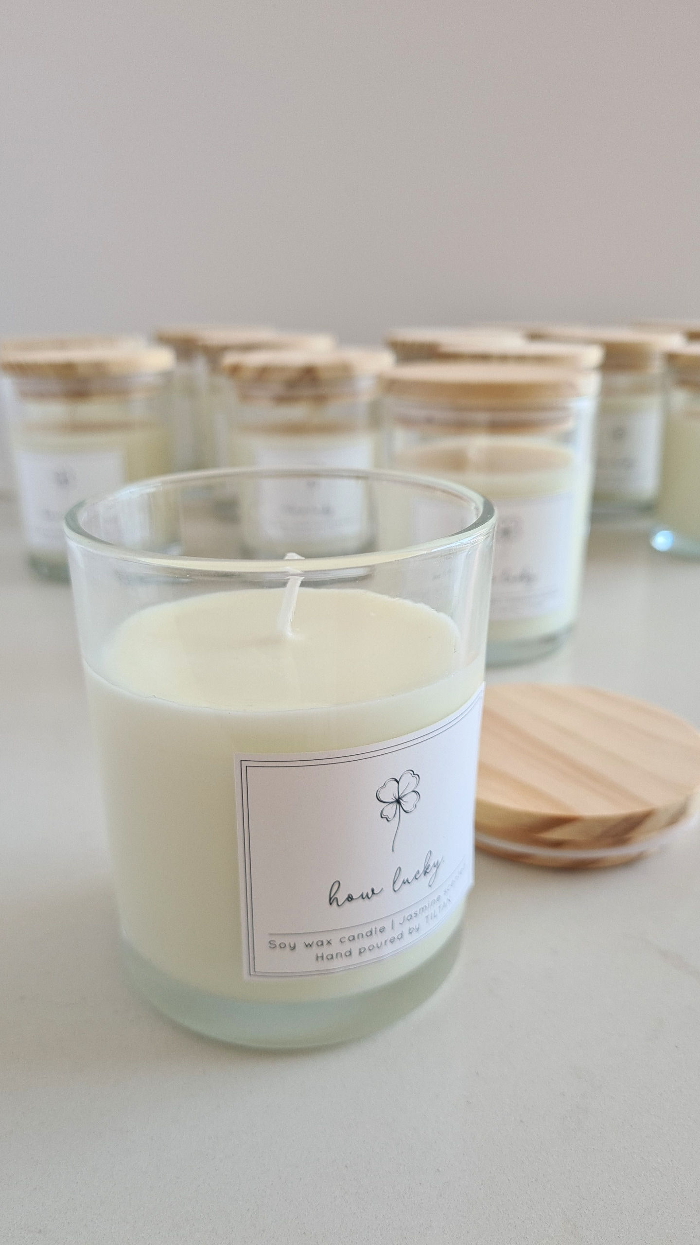 Jasmine and lavender scented candle