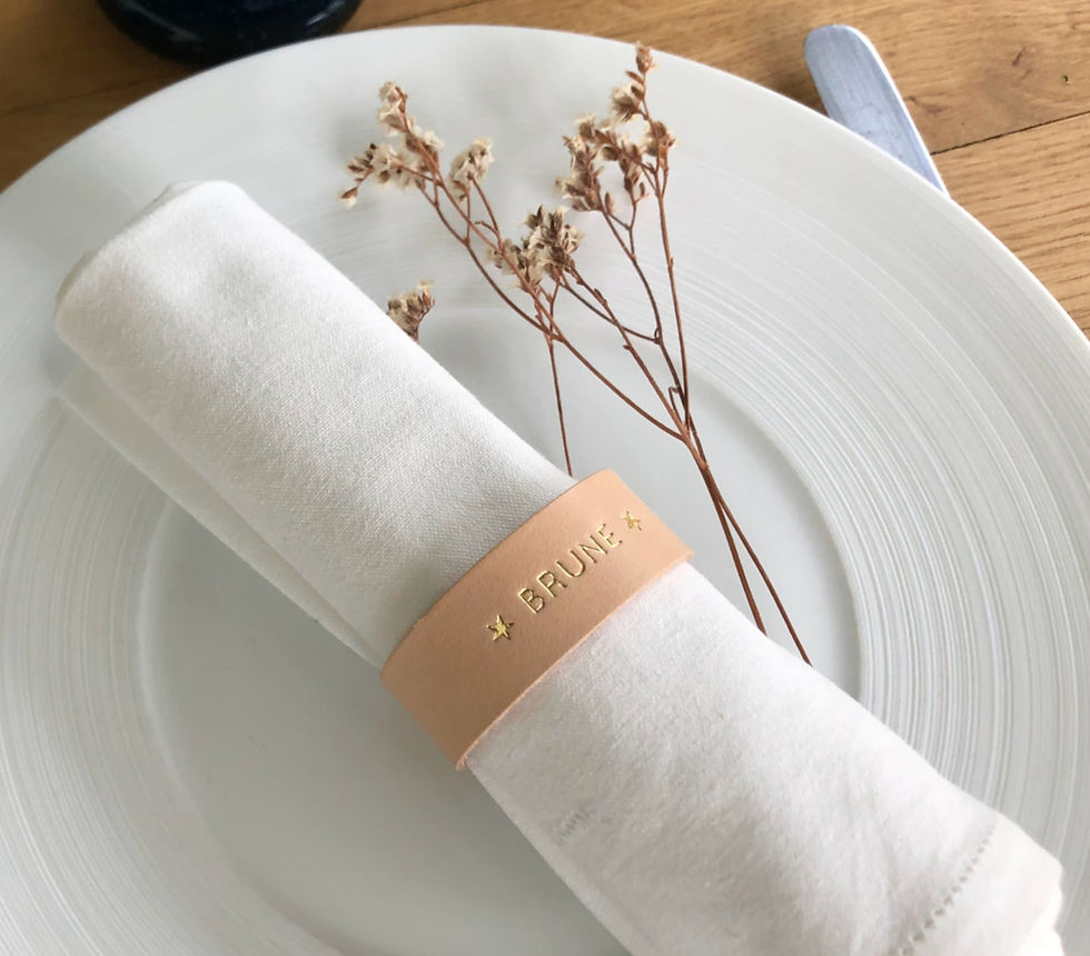 Miniature : Claudine, le rond de serviette en cuir personnalisable