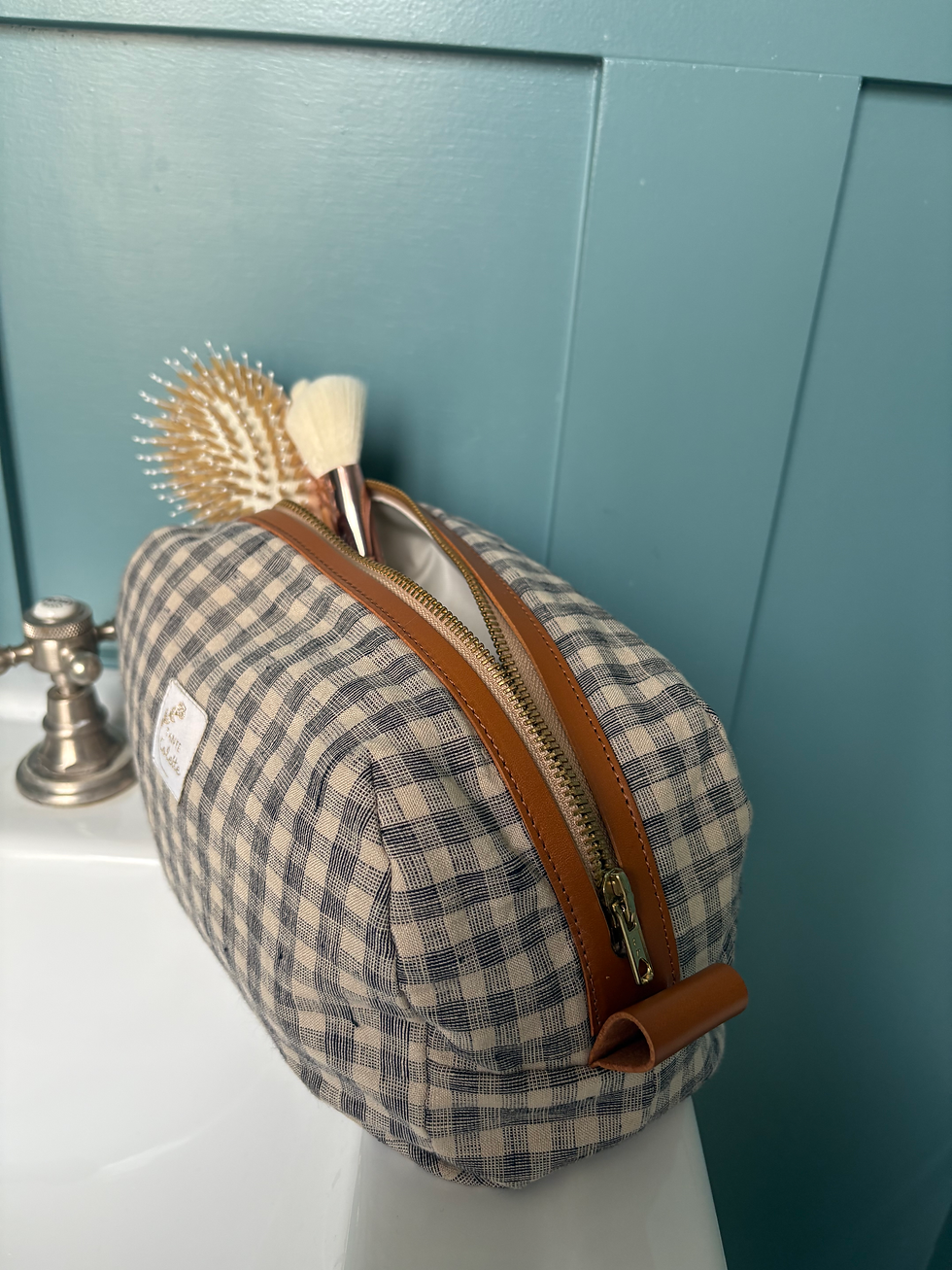 Miniature : Marcel, la grande trousse de toilette à empiècement cuir