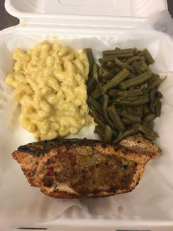 Crab stuffed Salmon Meal