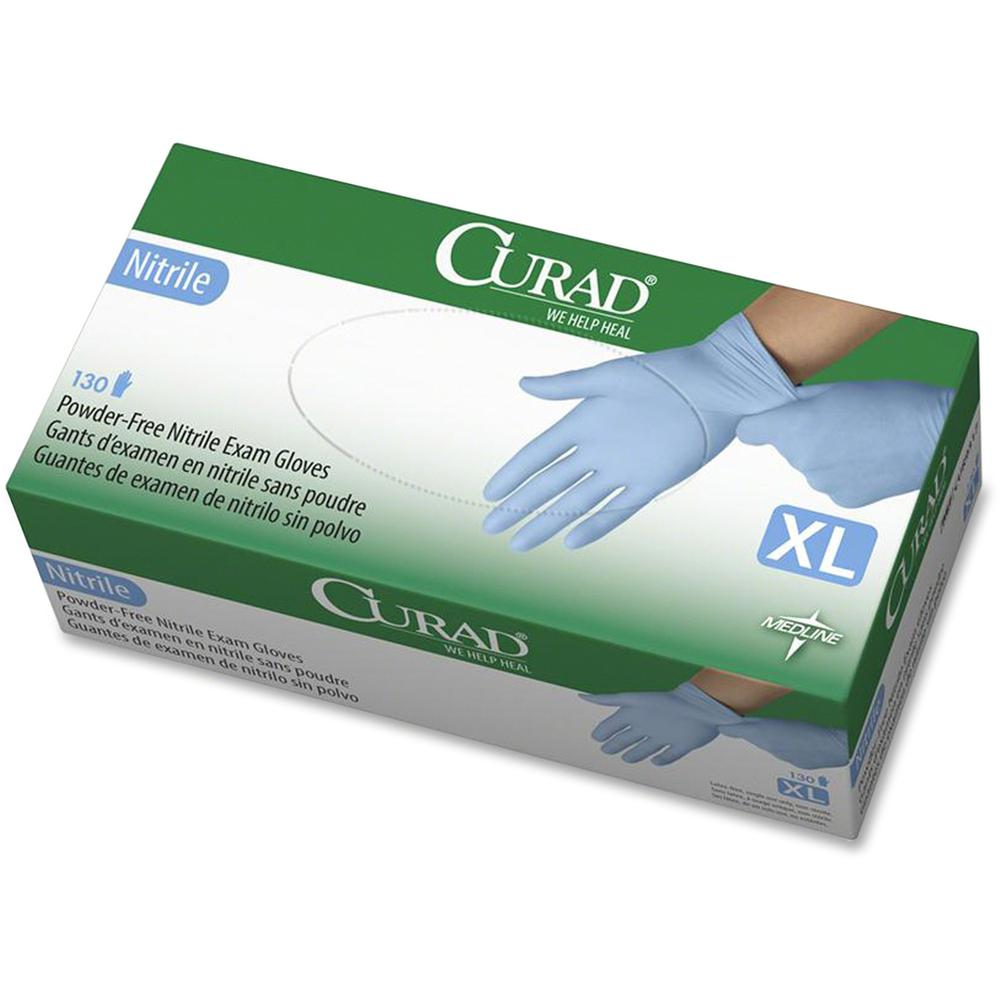 Curad Powder-free Nitrile Disposable Exam Gloves -