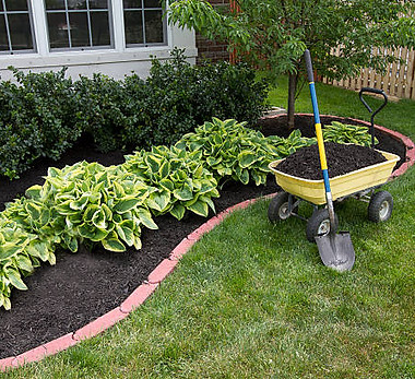 Flower bed with fresh brown mulch and crisp edges..jpg