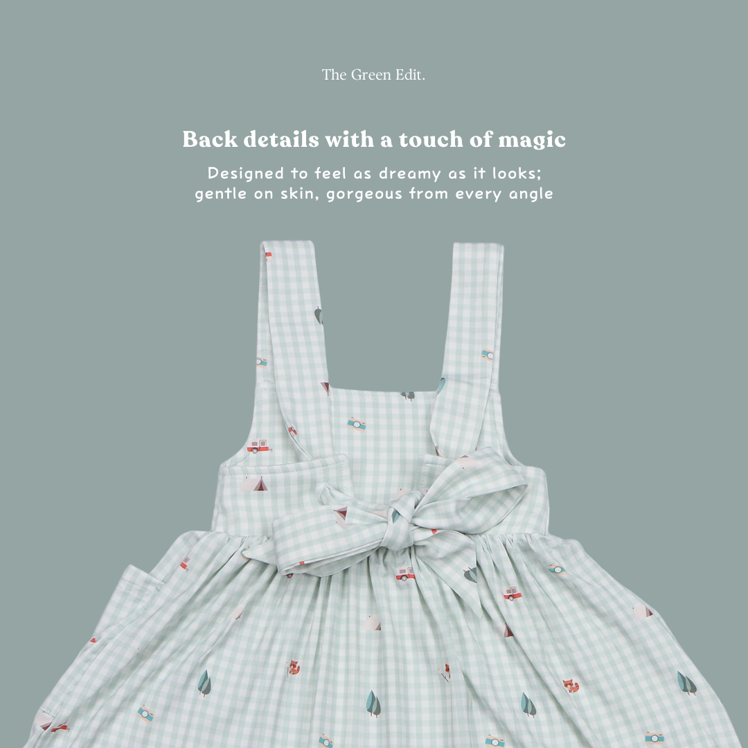 Premium Bamboo Back-Tie Dress (Little Camper)