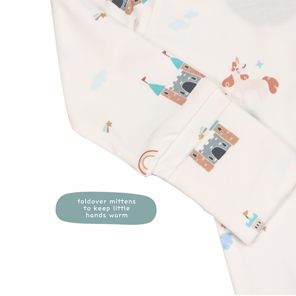 縮圖：EasyZip Premium Bamboo Sleepsuit (Regular Fit - Unicorns & Rainbows)