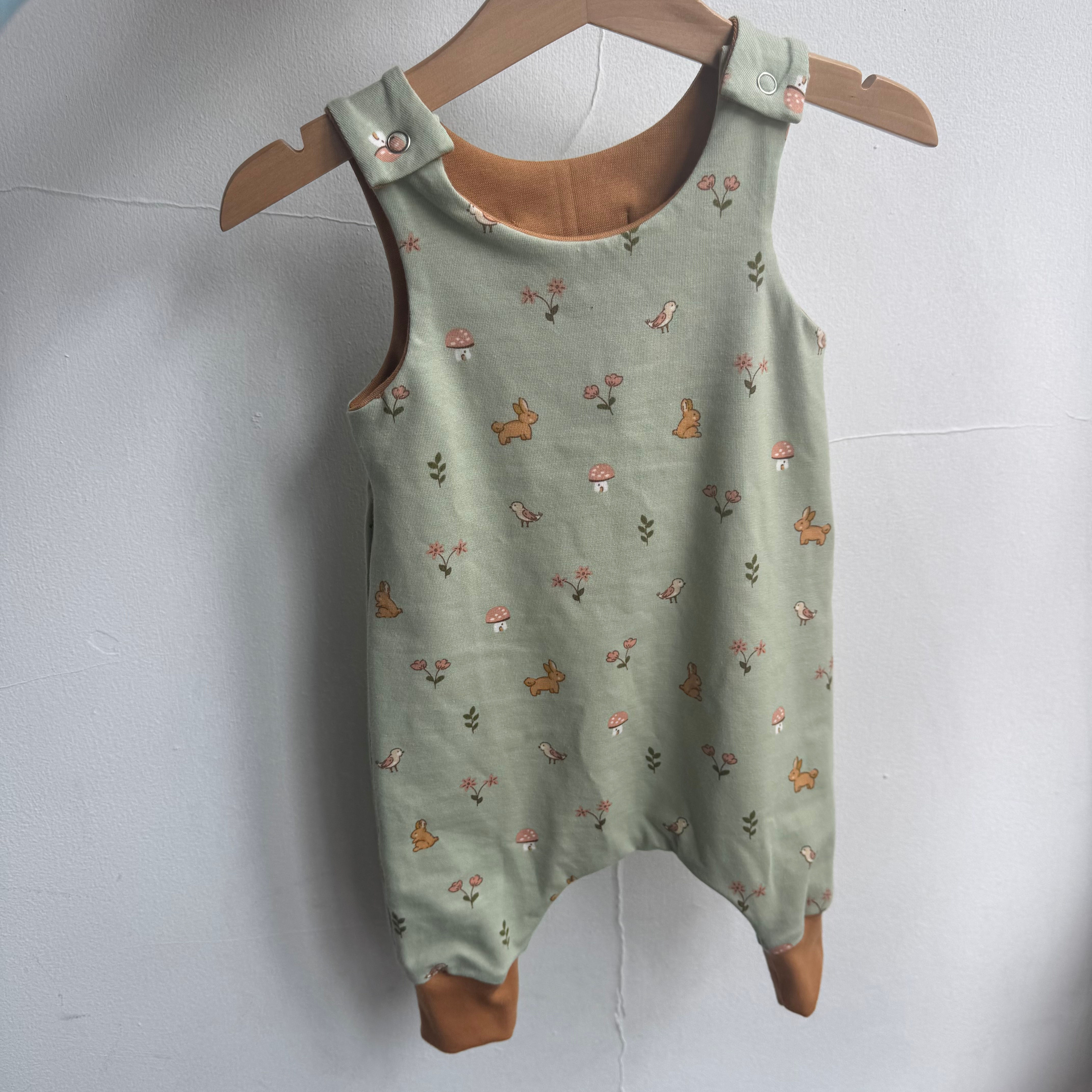 Bear & Babe Green Bunny Romper