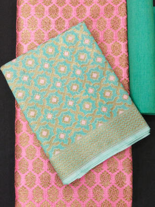 Banarasi Silk Brocade Weave Paired With Banarasi Silk Dupatta and Plain Cotton Silk