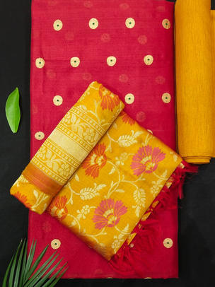 Banarasi Kora Silk Weave Paired With Banarasi Silk Dupatta and Plain Dupion Silk