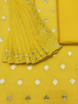 Chanderi Embroidery Paired With Chanderi Embroidery Dupatta and Plain Cotton Satin