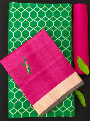 Chanderi Silk Weave Paired With Banarasi Silk Dupatta and Plain Cotton Satin