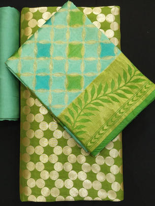 Banarasi Silk Weave Paired With Banarasi Silk Dupatta and Plain Cotton Satin