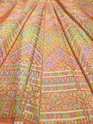 Silk Organza Kashmiri Work Kali