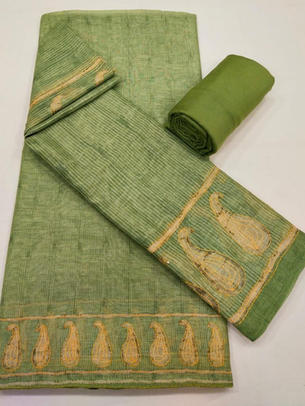 Chanderi Kantha Embroidery Unstitch Suit