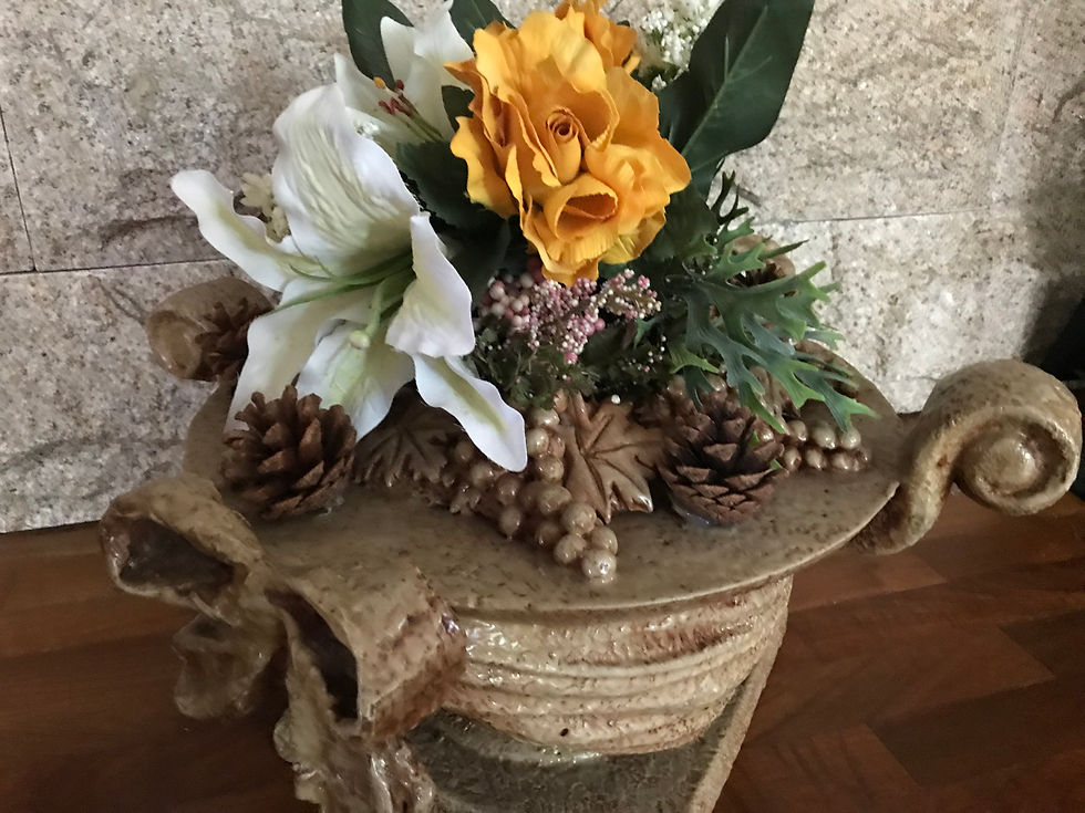 Thumbnail: Center Piece Vase with hand-made floral designs