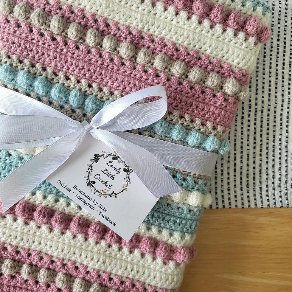 Thumbnail: Pink & Blue Hugs 'n' Kisses Blanket
