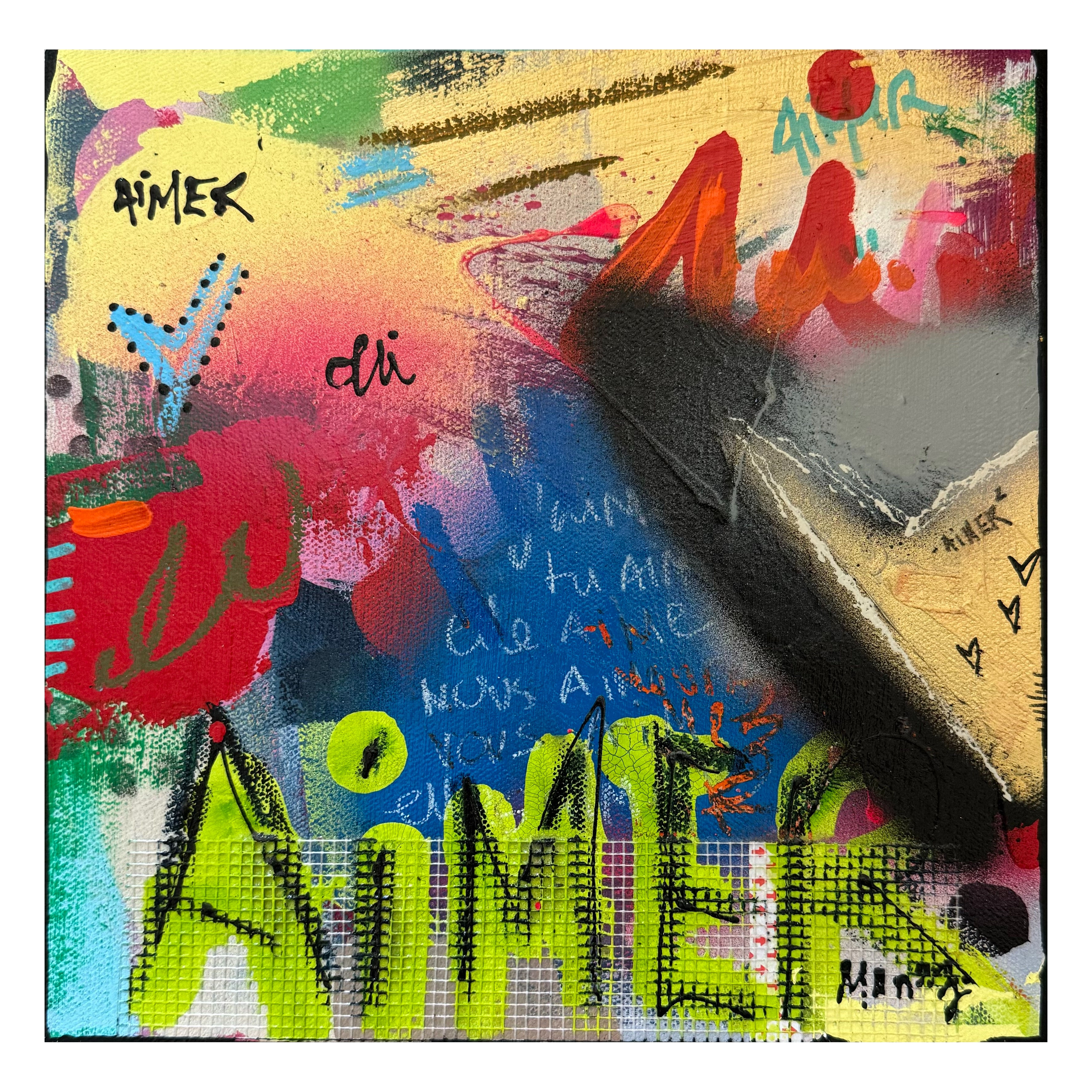 "Aimer" 10x10 inches acrylic on canvas