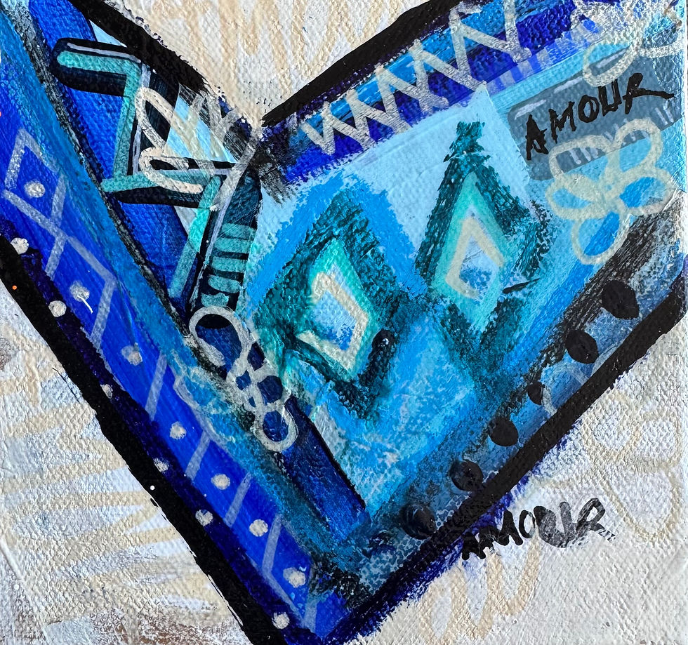 "Bleu Passion" (1) 6x6 inches acrylic on canvas