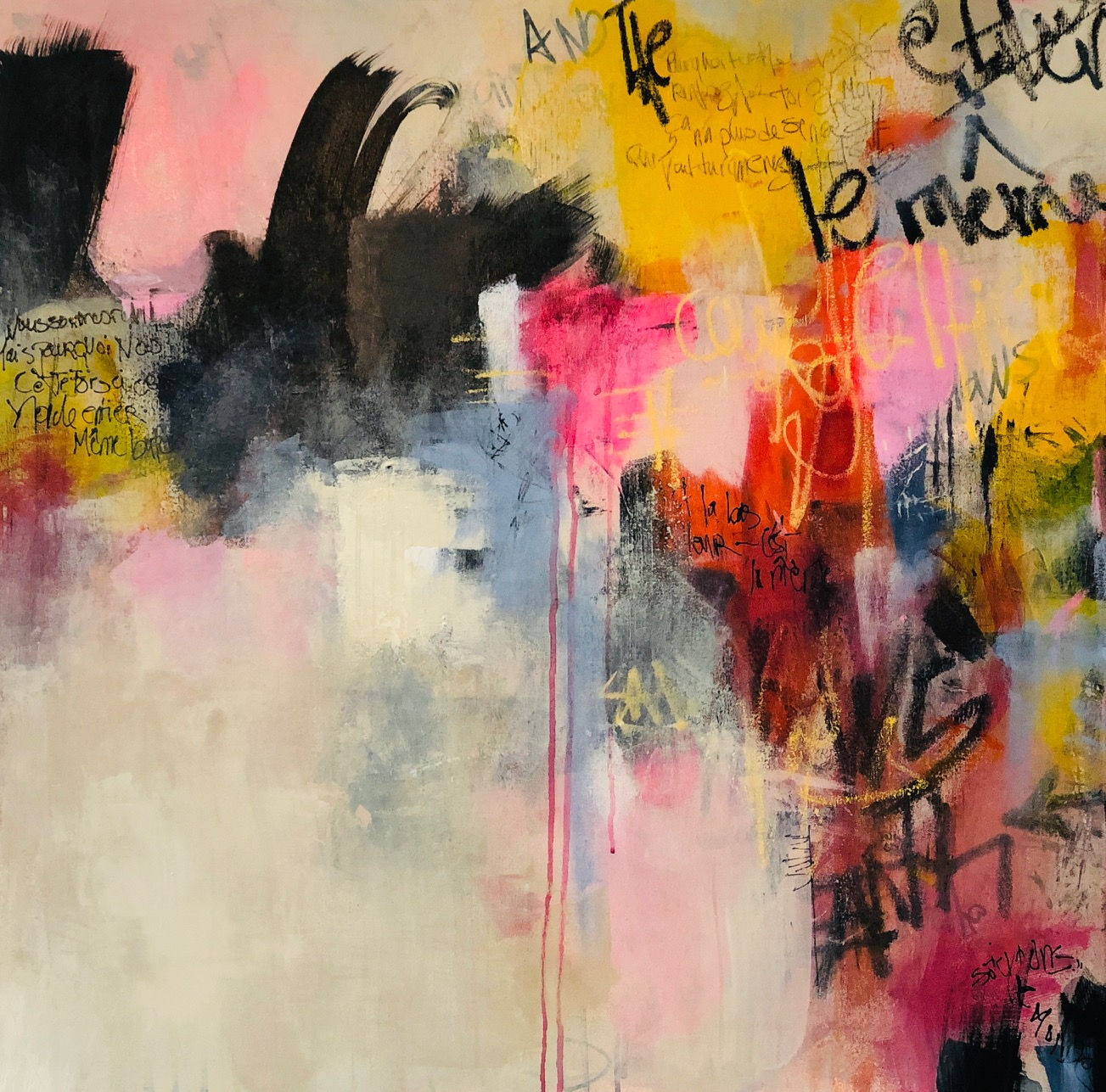 "Cutie in QT" 30x30 inches on canvas.