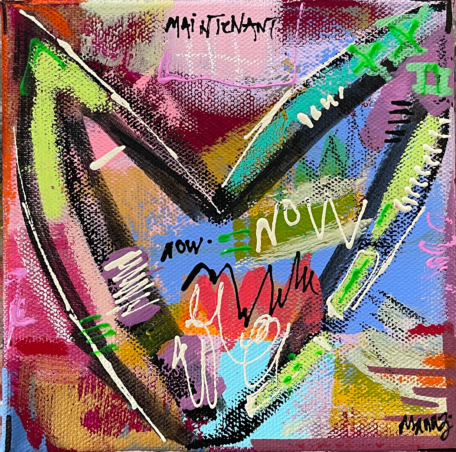 "Coeur Now" (4) 6x6 inches acrylic on canvas.