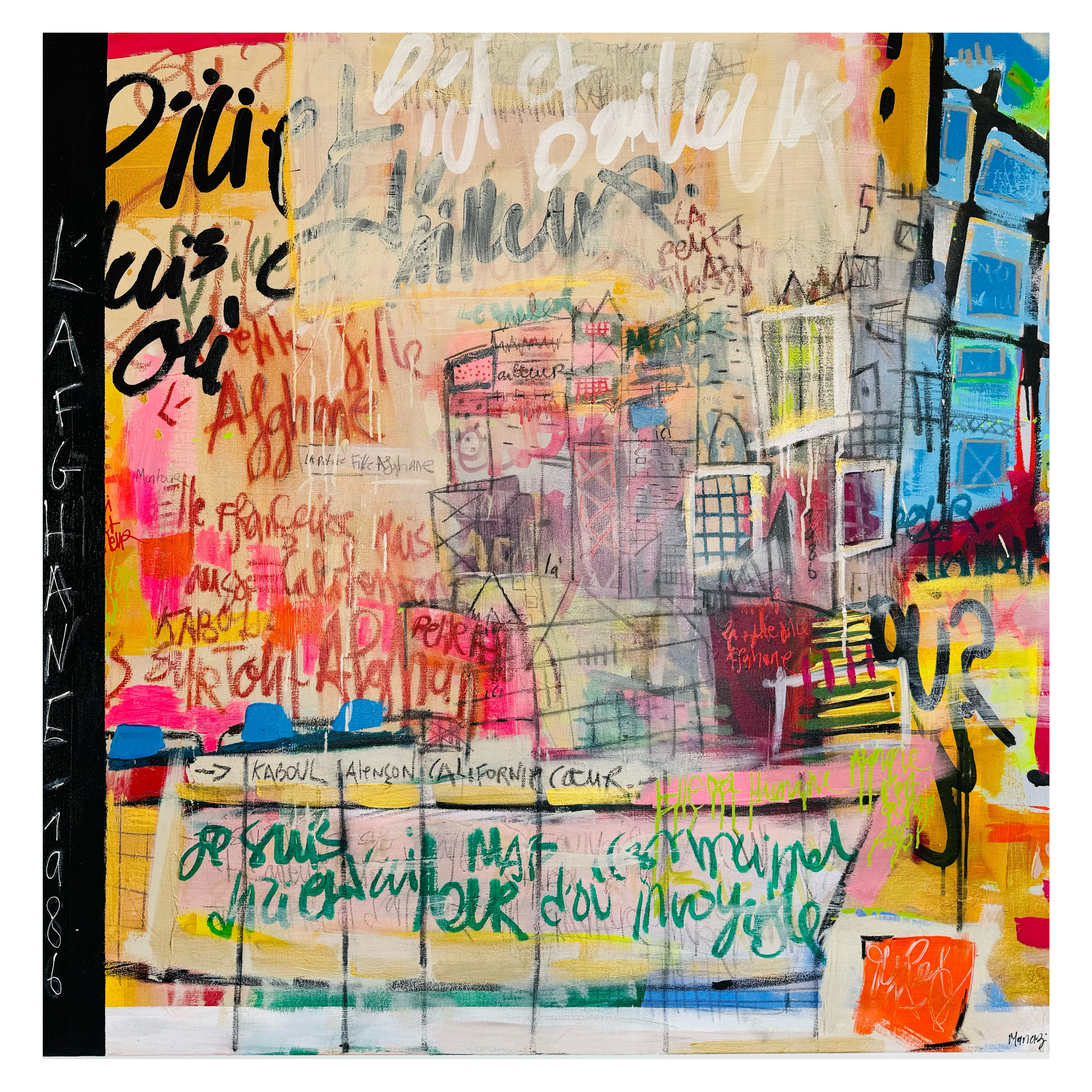 "Moi, l'Afghane" (1) 48x48 inches.