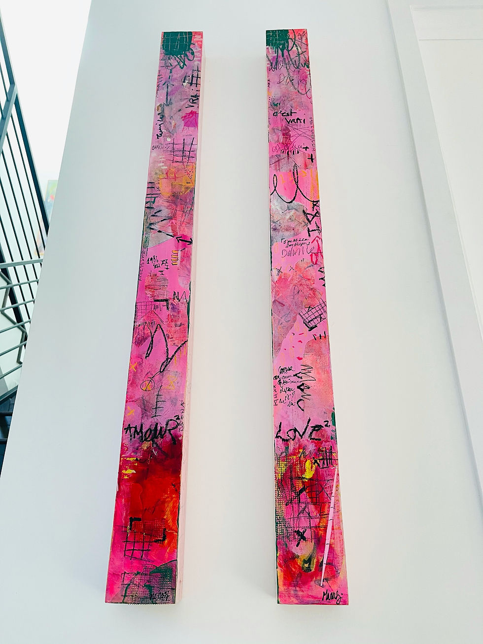 Thumbnail: "RoseLuscious" 48x4x4 inches on wood panel.
